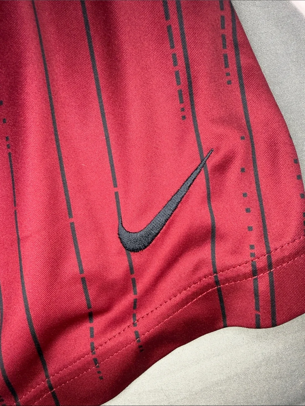 Nike Men’s Maroon Athletic Shorts with Black Pinstripes